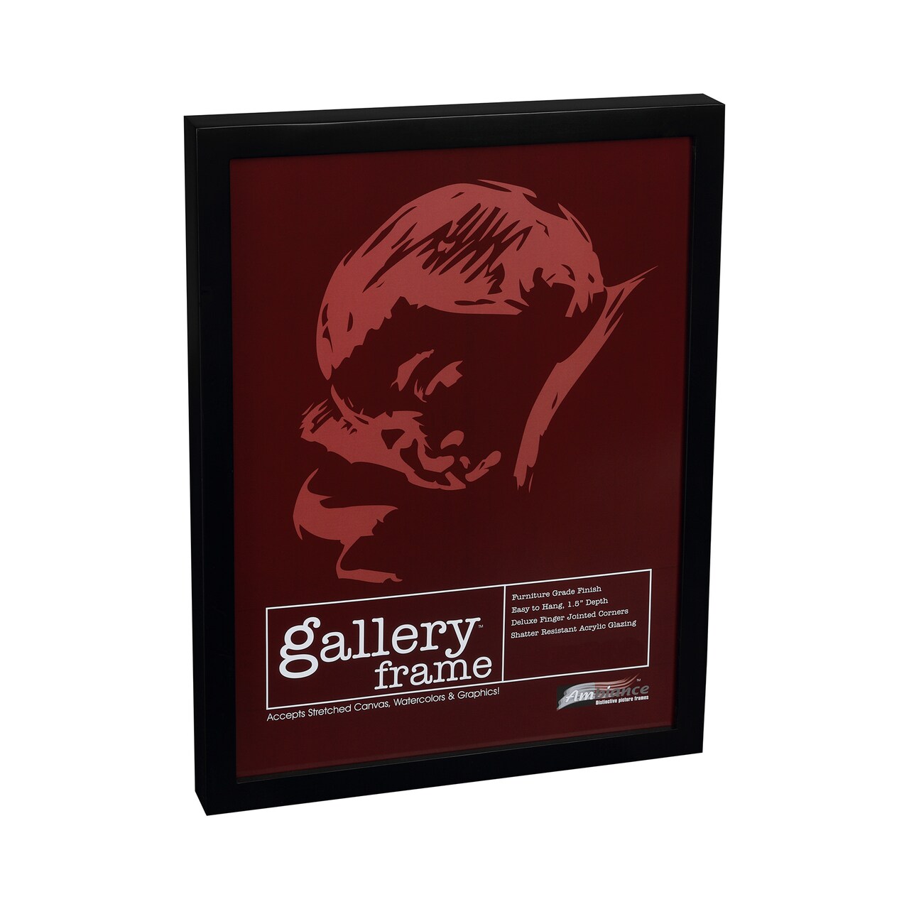 Ambiance Gallery Wood 1.5" Deep Picture Frames - 26x34" Black Wood Frame, Shatter-Resistant Acrylic Glazing & MDF Backing, Horizontal or Vertical Wall Display